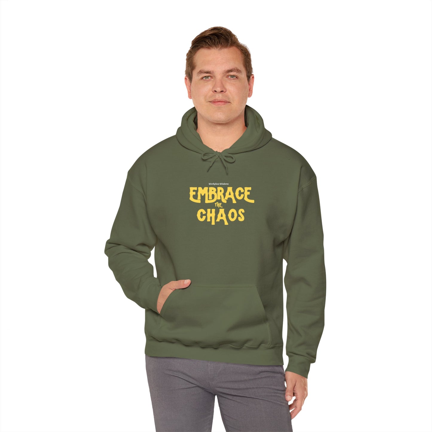 Workplace Wisdoms 'Embrace the Chaos' Heavy Hooded Sweatshirt