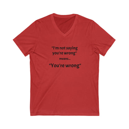 You're wrong - Unisex Jersey Short Sleeve V-Neck Tee