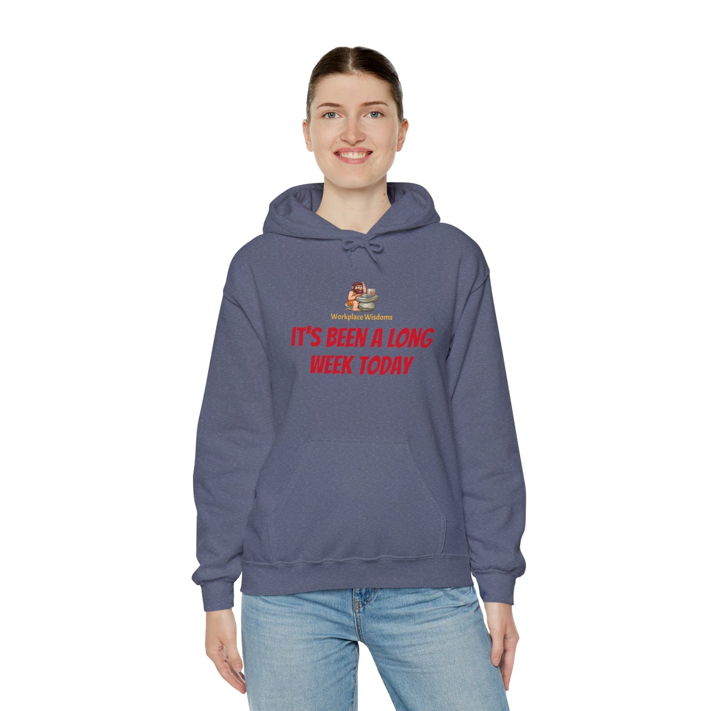 Workplace Wisdoms 'Long Week' Heavy Hooded Sweatshirt