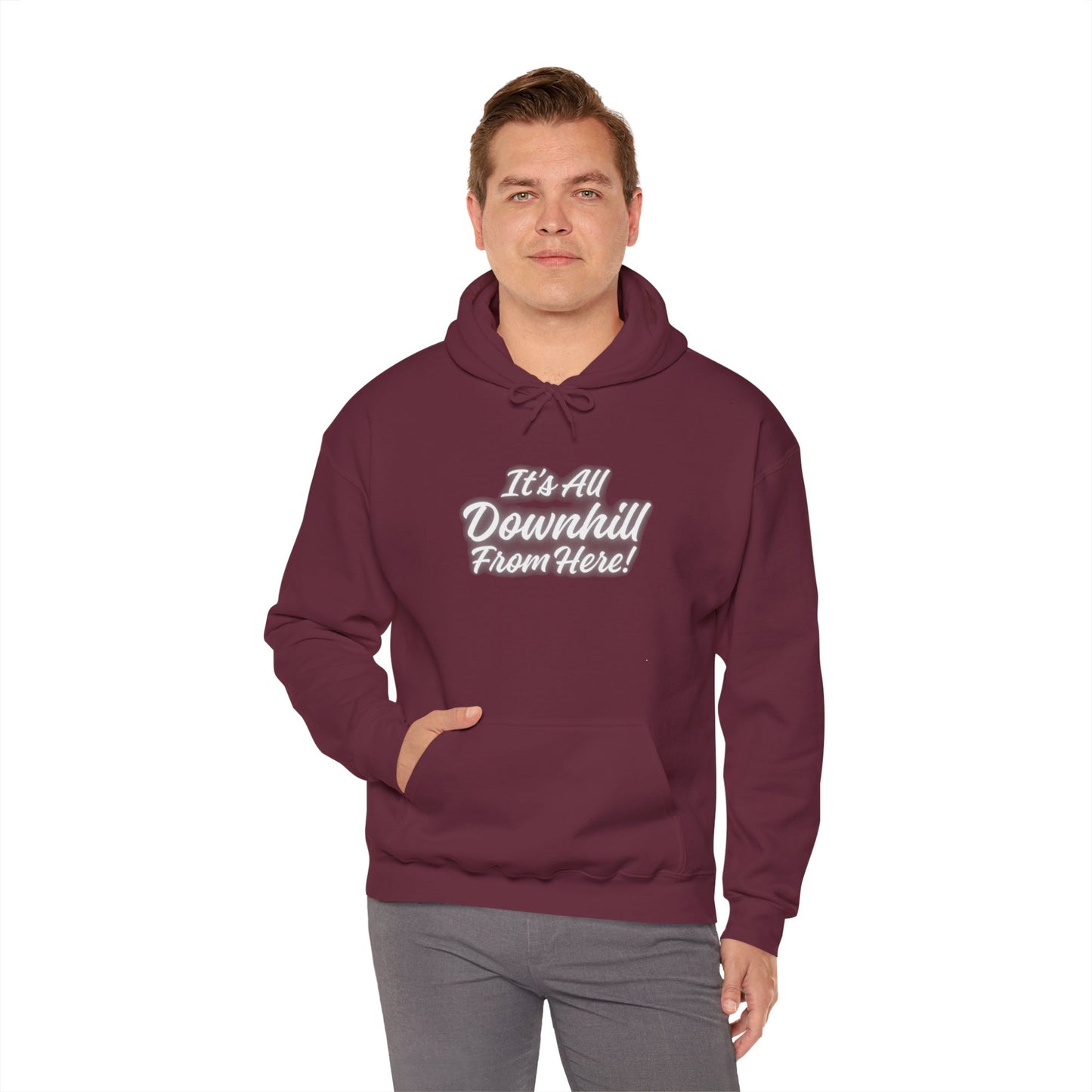 Workplace Wisdoms 'Downhill' Heavy Hooded Sweatshirt