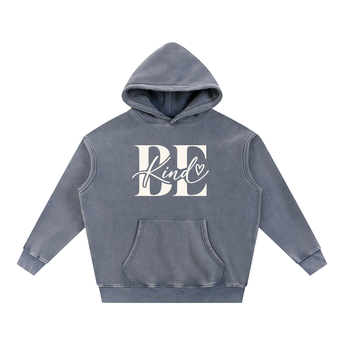 'BE Kind' Snow Wash Fleece Oversize Hoodie