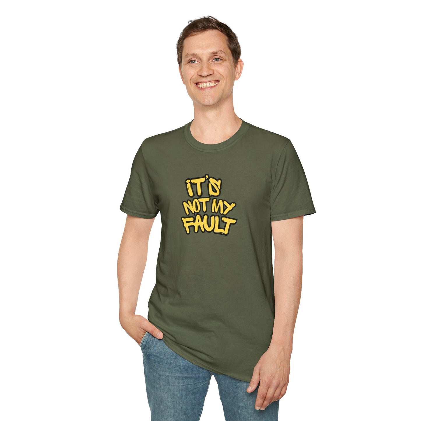 Workplace Wisdoms 'Not My Fault' Unisex Soft Cotton Tee
